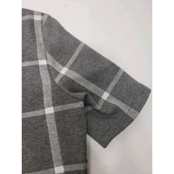 Tommy Hilfiger Women’s Grey/Ivory Windowpane Plaid Shift Dress A8FK1CSD Size 8 - Picture 13 of 16